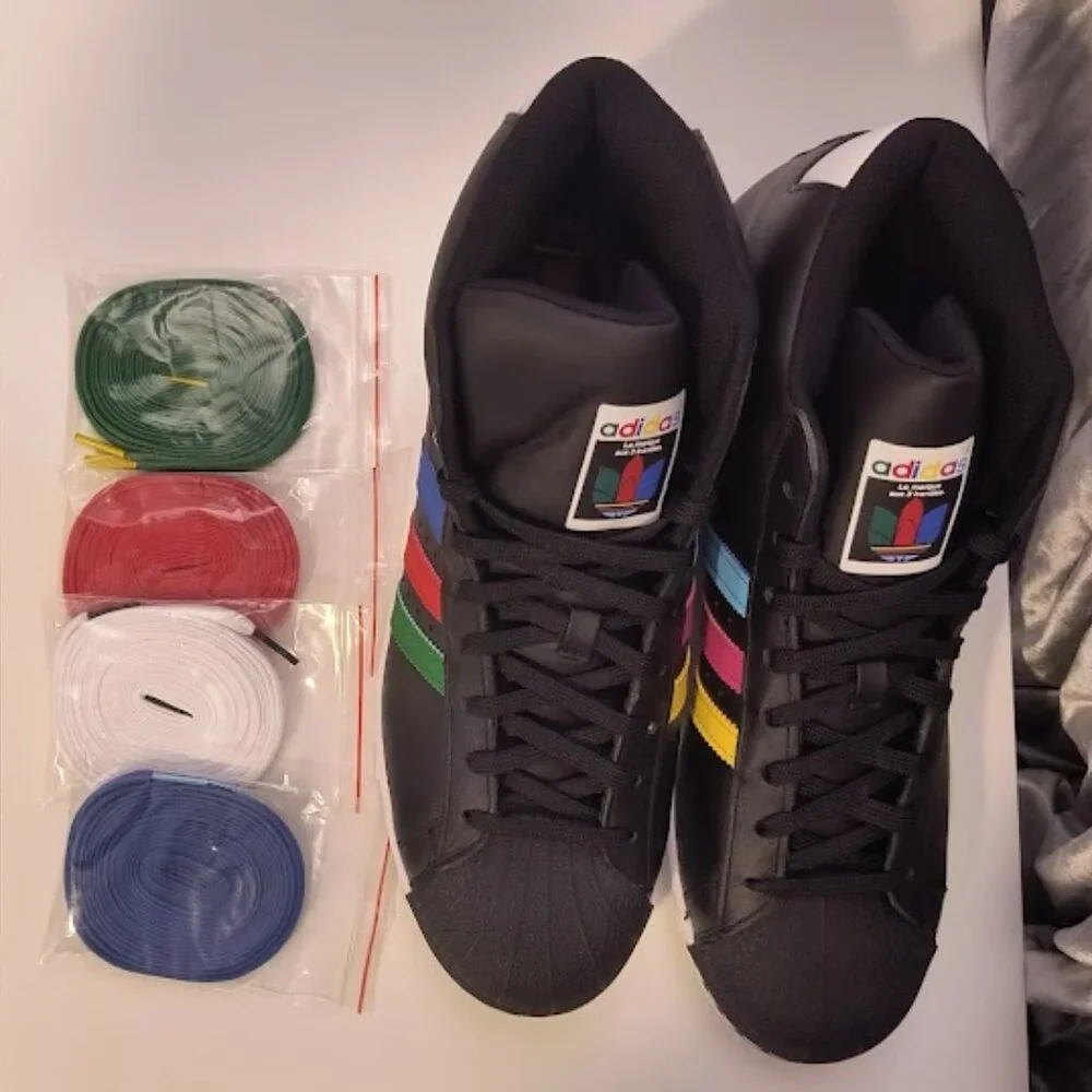 adidas Pro Model Shoes 'Core Black Red Blue Green' - Picture 8 of 8